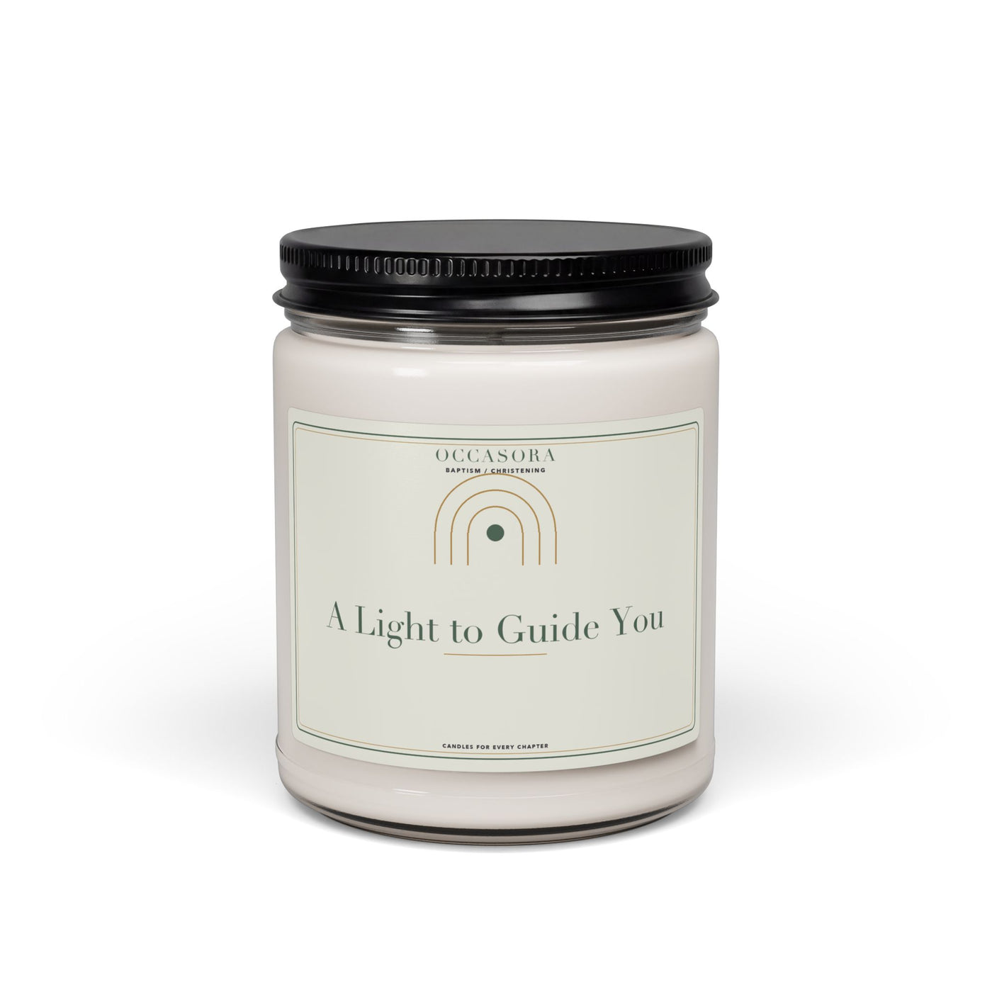 Occasora 'A Light to Guide You' Baptism & Christening candle, 9 oz soy wax blend in a reusable glass jar