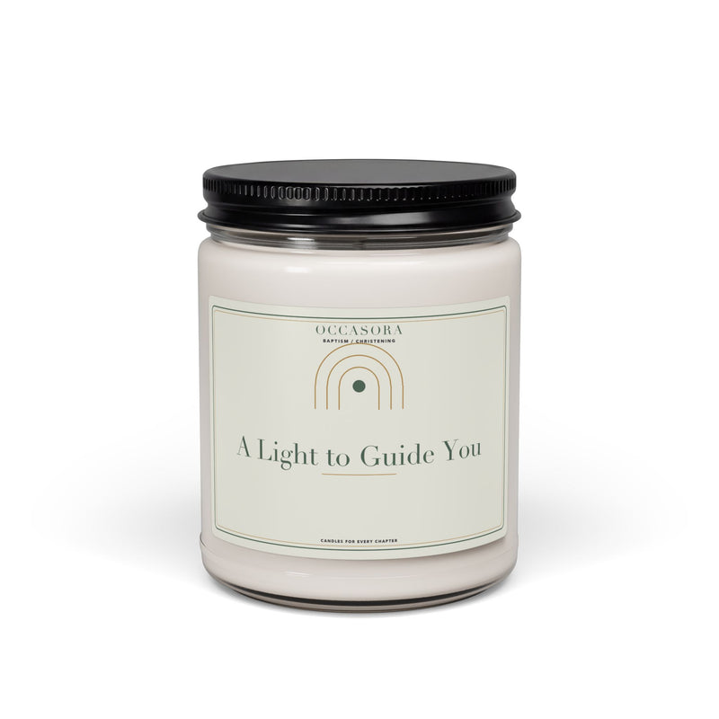 Occasora 'A Light to Guide You' Baptism & Christening candle, 9 oz soy wax blend in a reusable glass jar