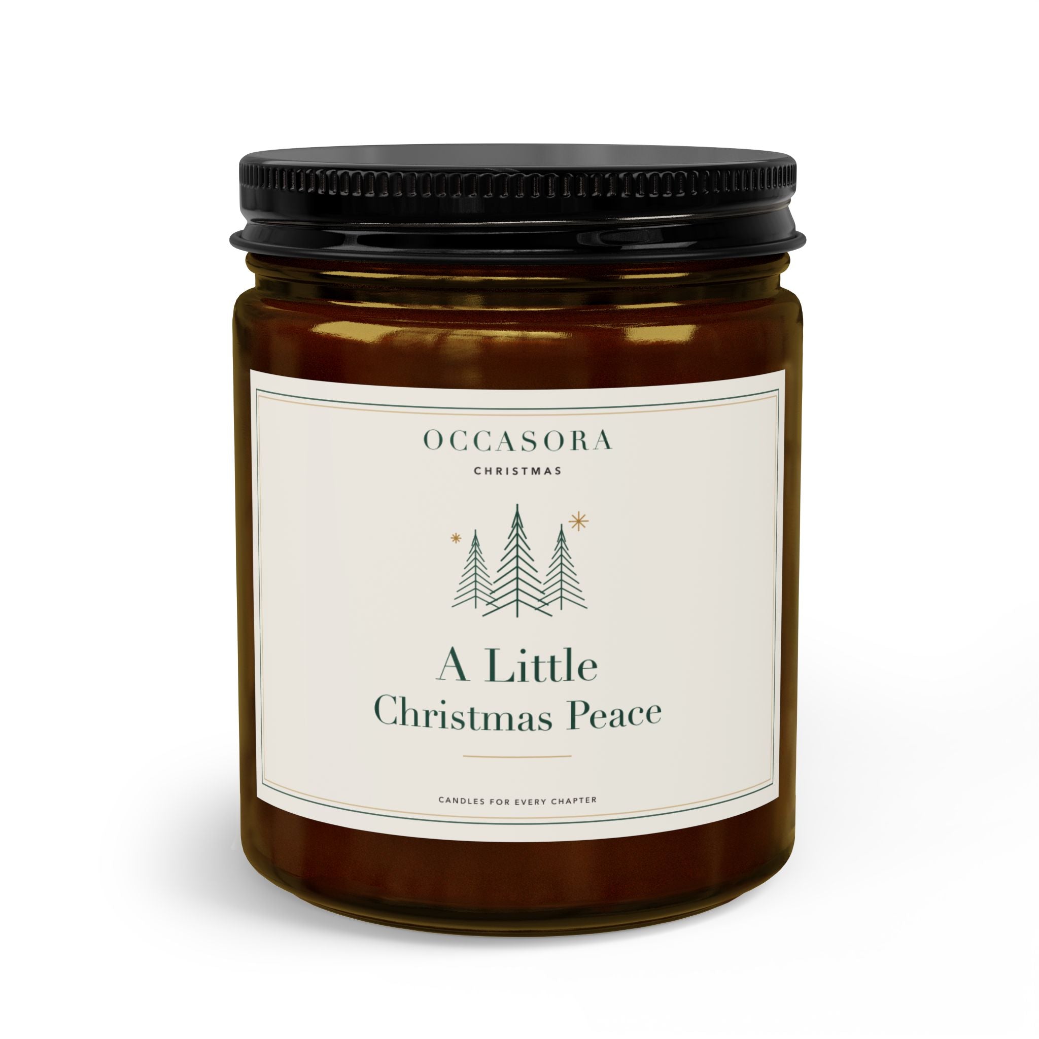 'A Little Christmas Peace' Christmas candle by Occasora in an amber glass jar - photo 2 of 4