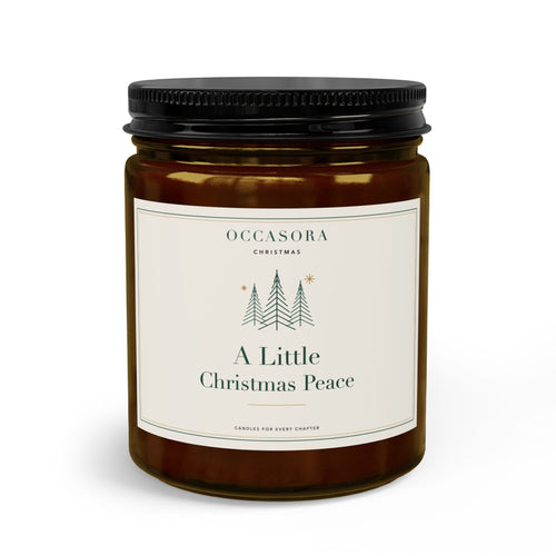 'A Little Christmas Peace' Christmas candle by Occasora in an amber glass jar - photo 2 of 4