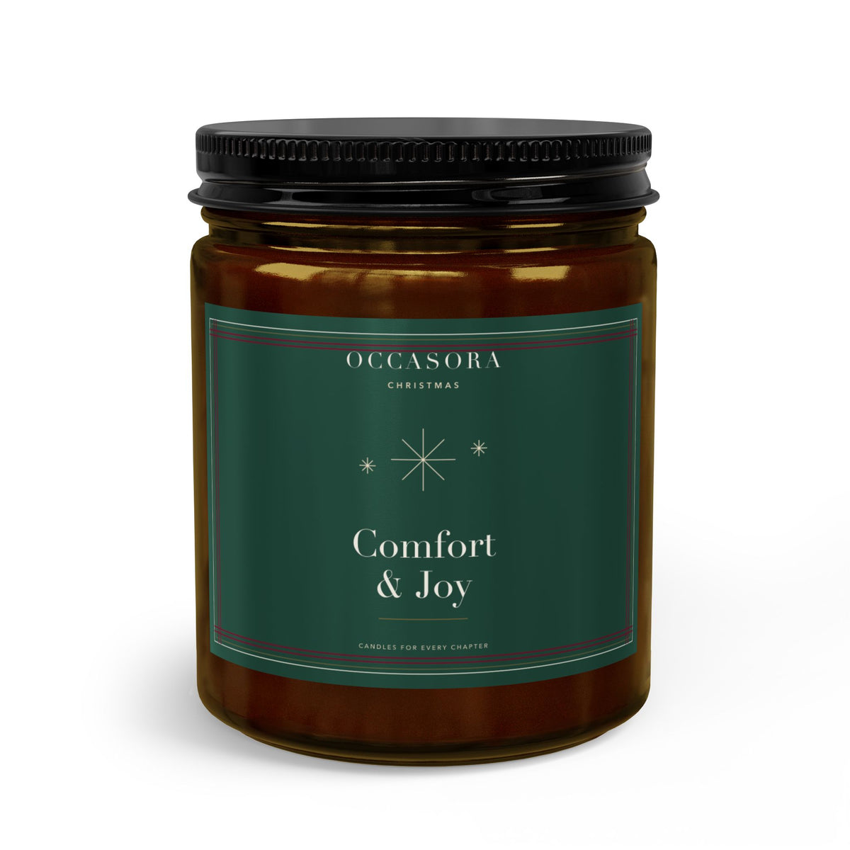 'Comfort and Joy' Christmas candle by Occasora in an amber glass jar - photo 2 of 4