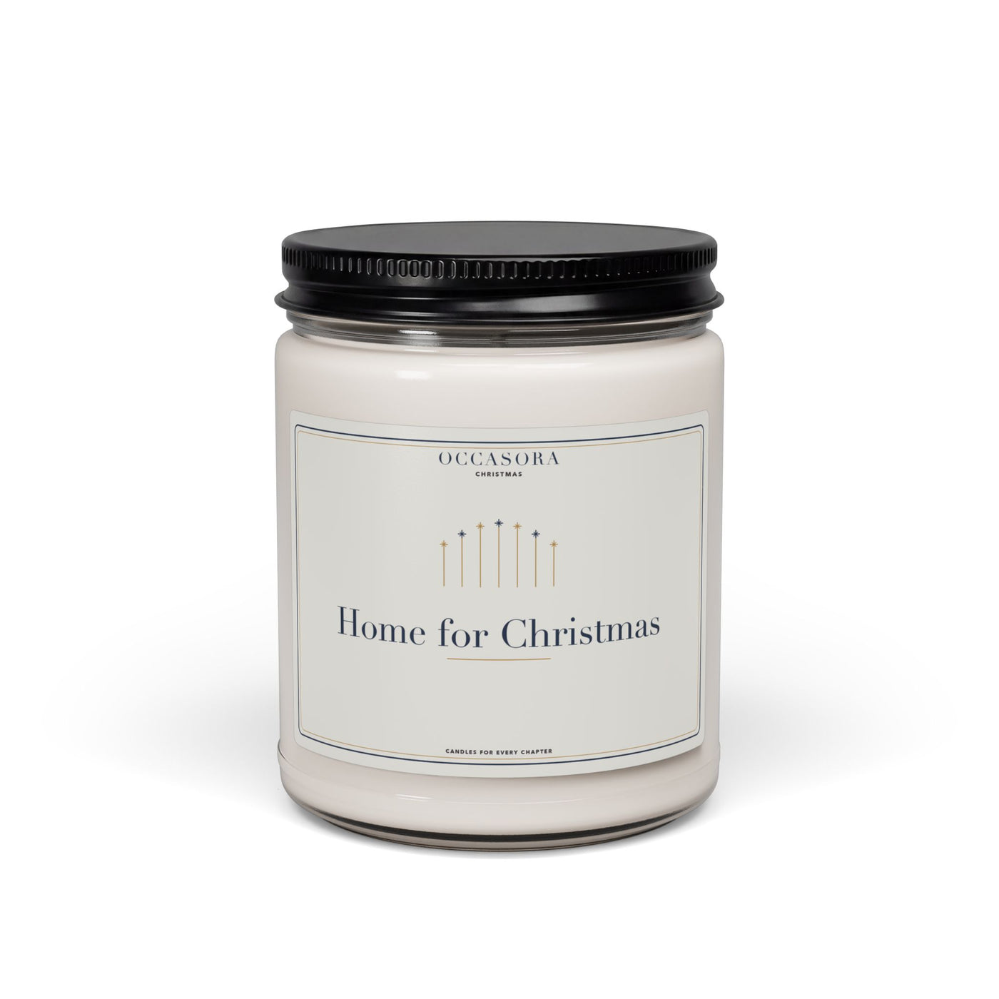 Occasora 'Home for Christmas' Christmas candle, 9 oz soy wax blend in a reusable glass jar