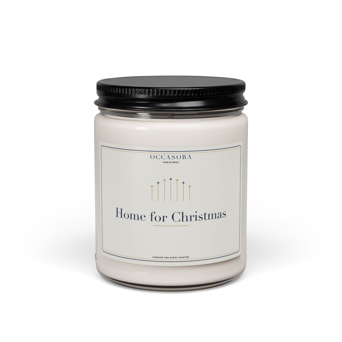 Occasora 'Home for Christmas' Christmas candle, 9 oz soy wax blend in a reusable glass jar
