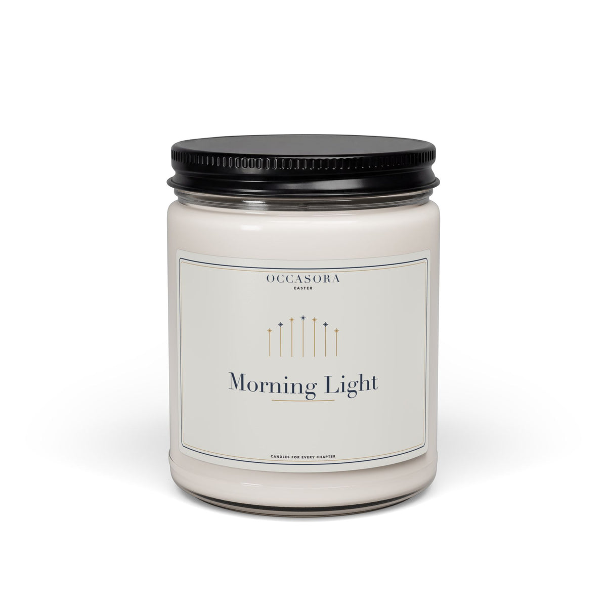 Occasora 'Morning Light' Easter candle, 9 oz soy wax blend in a reusable glass jar