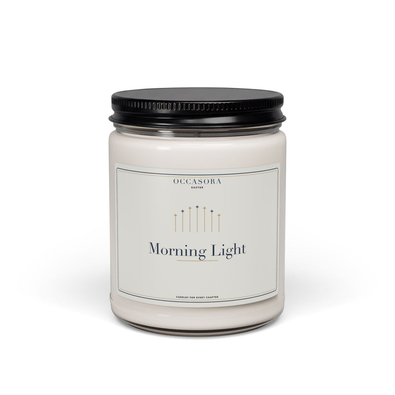 Occasora 'Morning Light' Easter candle, 9 oz soy wax blend in a reusable glass jar