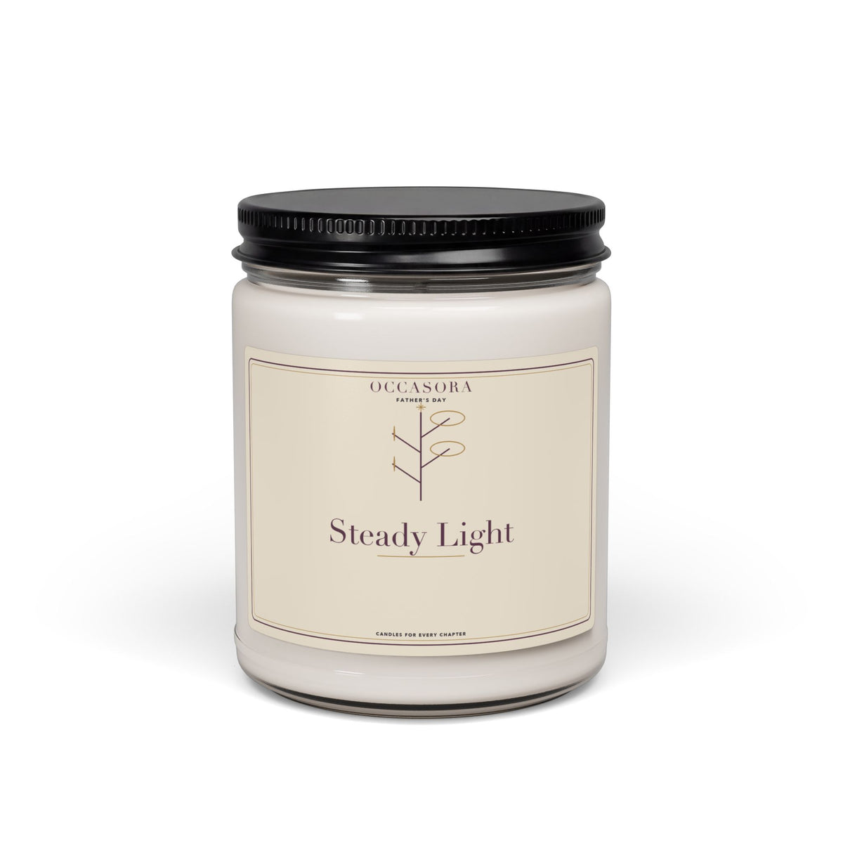 Occasora 'Steady Light' Father's Day candle, 9 oz soy wax blend in a reusable glass jar