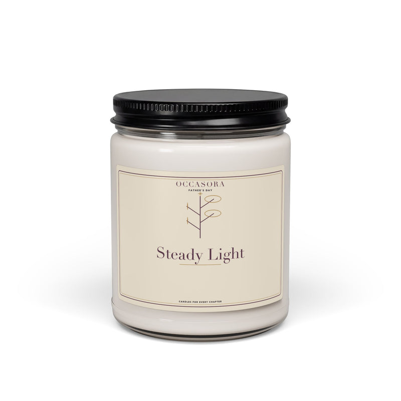 Occasora 'Steady Light' Father's Day candle, 9 oz soy wax blend in a reusable glass jar