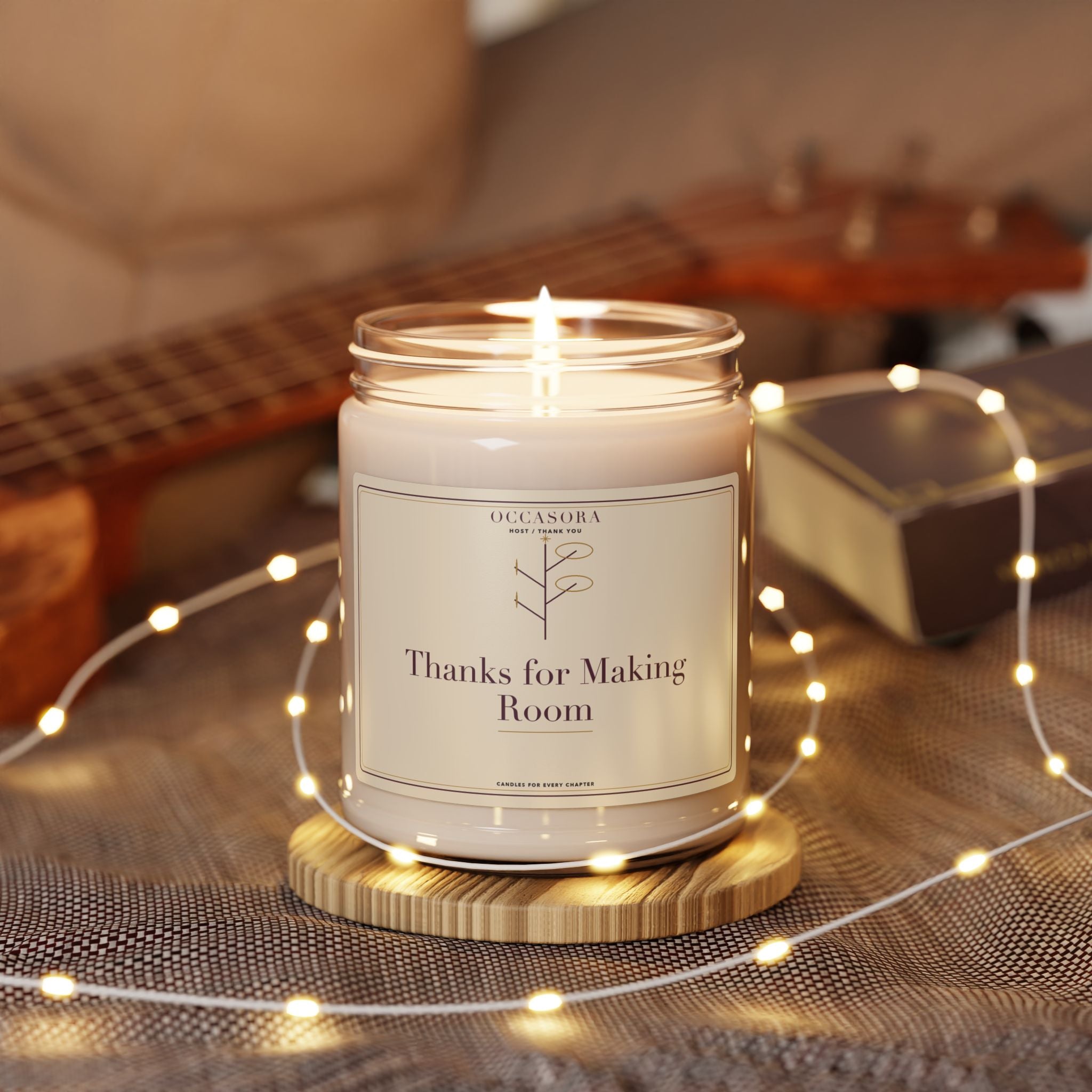 'Thanks for Making Room' host & thank you candle by Occasora — 9 oz soy wax blend with a 100% cotton wick — photo 3 of 5