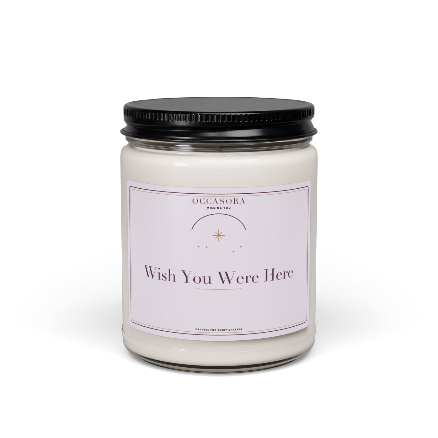 Occasora 'Wish You Were Here' missing you candle, 9 oz soy wax blend in a reusable glass jar