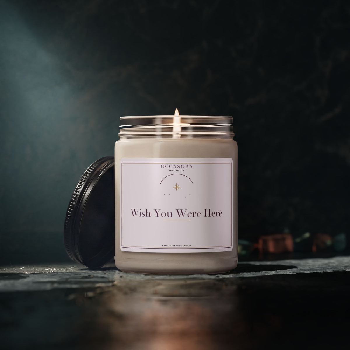 'Wish You Were Here' missing you candle by Occasora — non-personalised design, assembled in the USA — photo 5 of 5