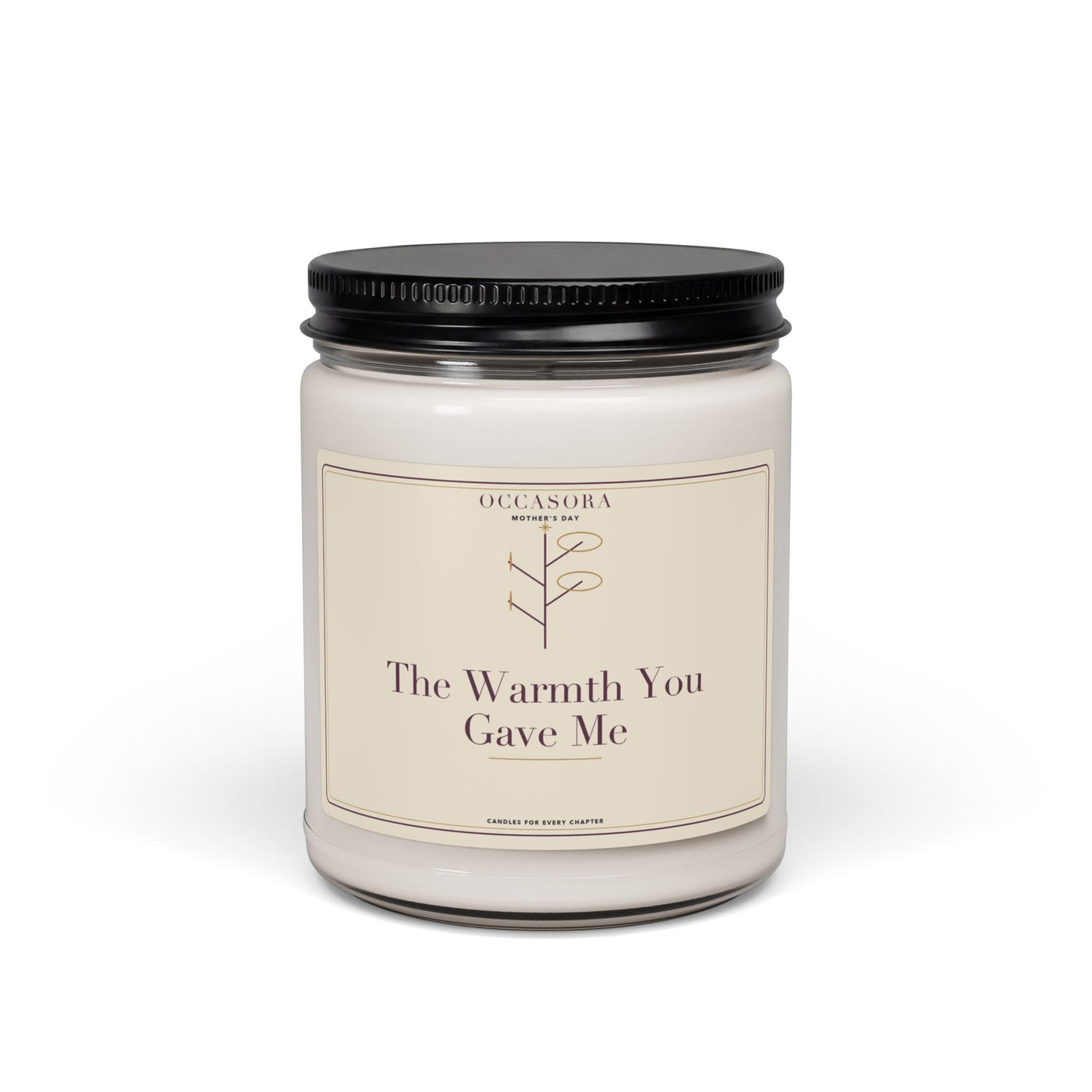 Occasora 'The Warmth You Gave Me' Mother's Day candle, 9 oz soy wax blend in a reusable glass jar