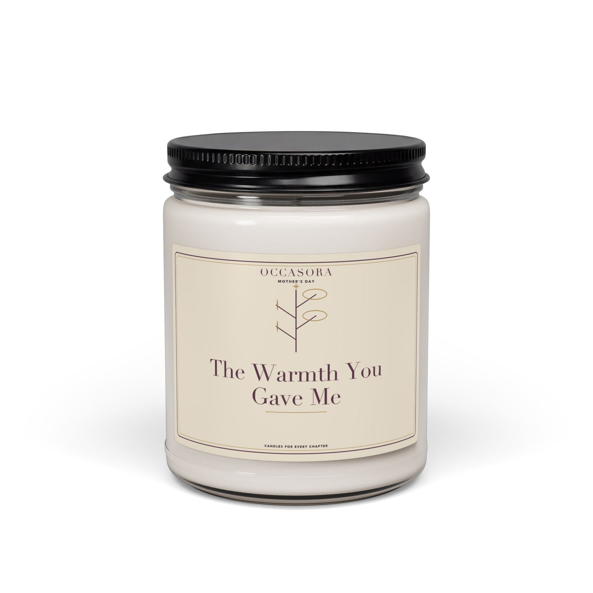 Occasora 'The Warmth You Gave Me' Mother's Day candle, 9 oz soy wax blend in a reusable glass jar