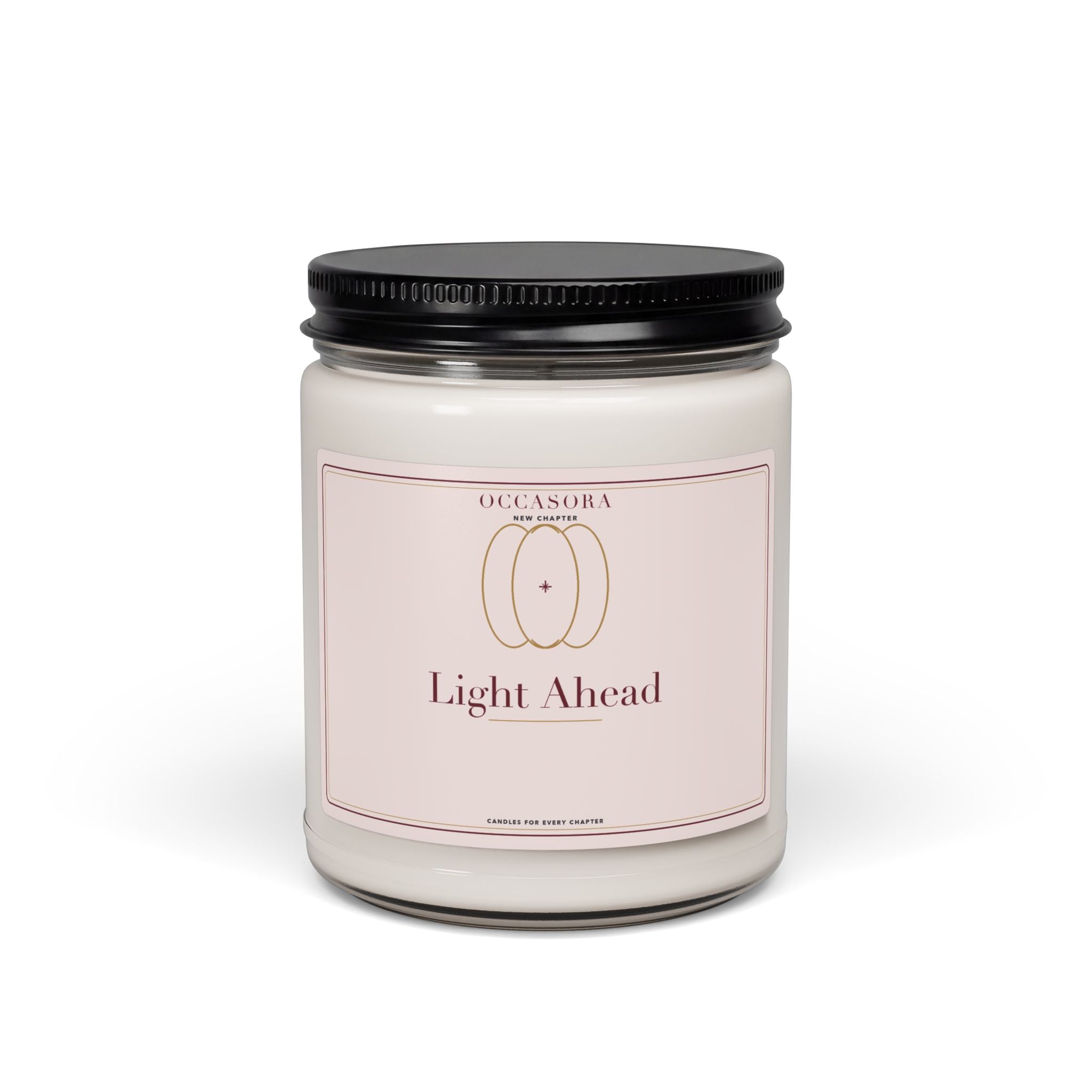 Occasora 'Light Ahead' new chapter candle, 9 oz soy wax blend in a reusable glass jar