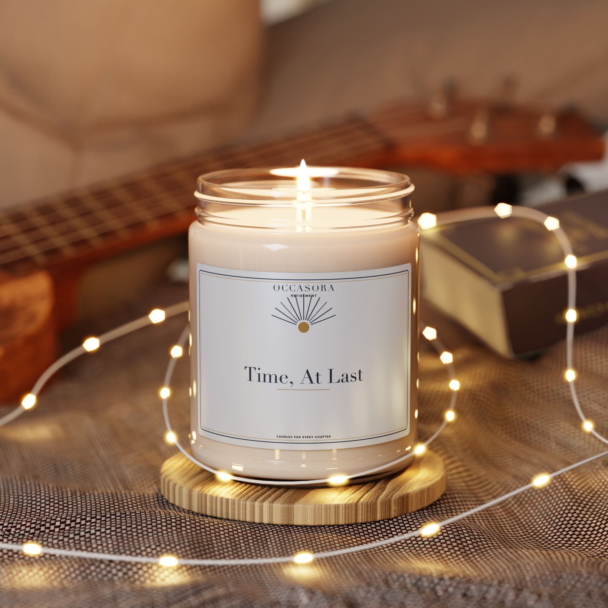'Time, At Last' retirement candle by Occasora — 9 oz soy wax blend with a 100% cotton wick — photo 3 of 5