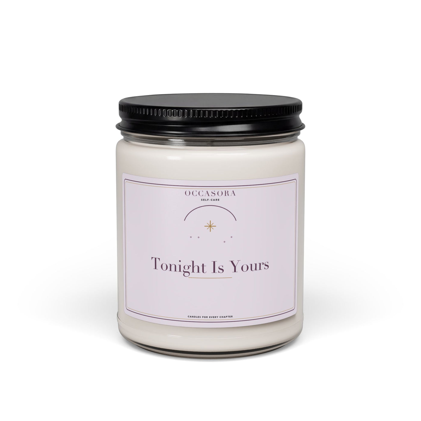 Occasora 'Tonight Is Yours' self-care candle, 9 oz soy wax blend in a reusable glass jar