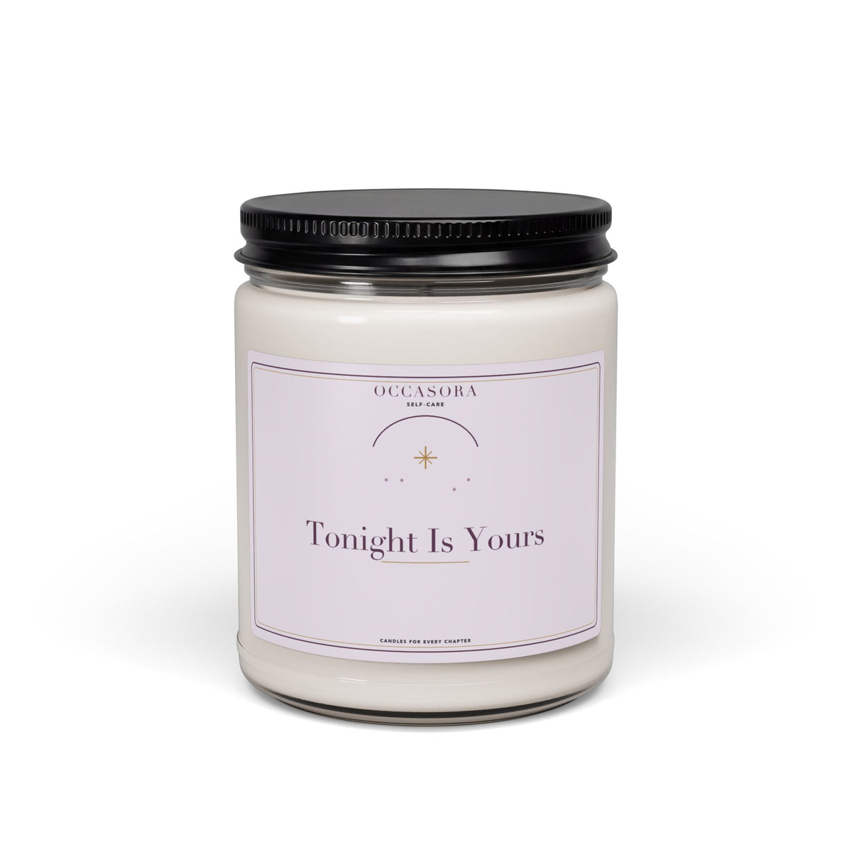 Occasora 'Tonight Is Yours' self-care candle, 9 oz soy wax blend in a reusable glass jar