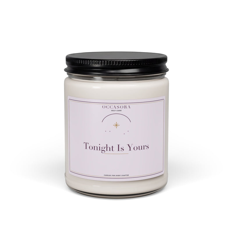 Occasora 'Tonight Is Yours' self-care candle, 9 oz soy wax blend in a reusable glass jar