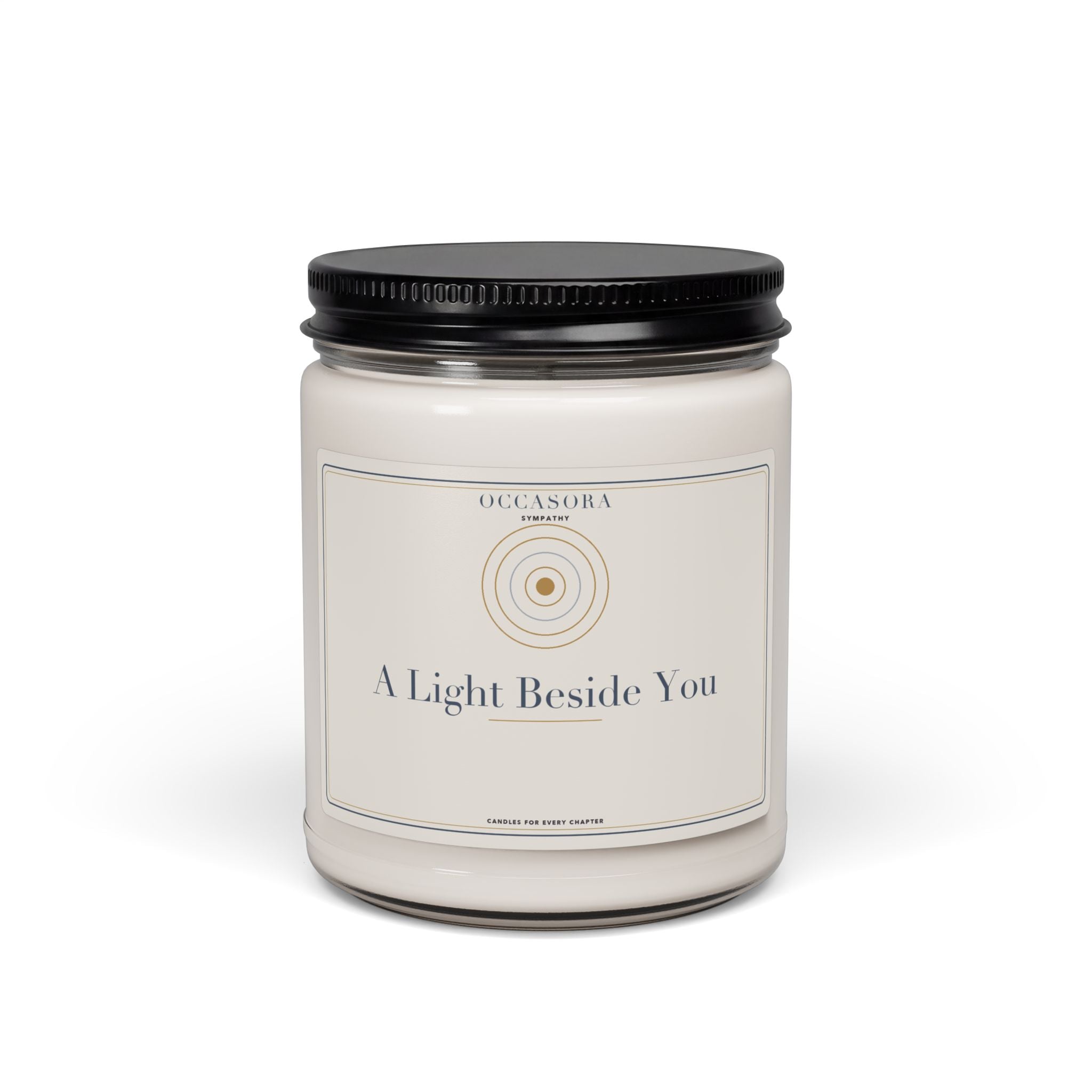 Occasora 'A Light Beside You' sympathy candle, 9 oz soy wax blend in a reusable glass jar