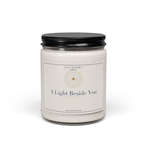 Occasora 'A Light Beside You' sympathy candle, 9 oz soy wax blend in a reusable glass jar