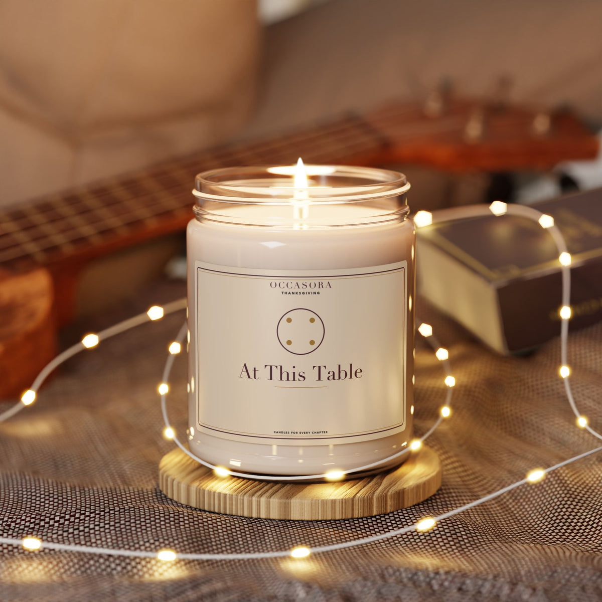 'At This Table' Thanksgiving candle by Occasora — 9 oz soy wax blend with a 100% cotton wick — photo 3 of 5